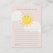 Little Sunshine Blush Advice for Mum Baby shower Informatiekaartje (Voorkant)