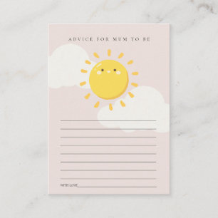 Little Sunshine Blush Advice for Mum Baby shower Informatiekaartje