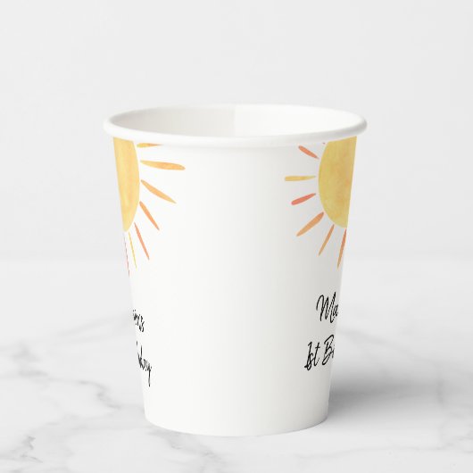 Little Sunshine Boho Birthday Papieren Bekers (Links)