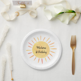 Little Sunshine Boho Birthday Papieren Bordje