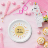 Little Sunshine Boho Birthday Papieren Bordje (Feest)