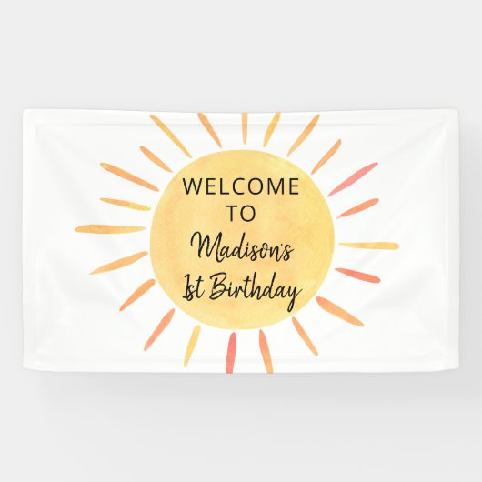 Little Sunshine Boho Birthday Spandoek (Horizontaal)
