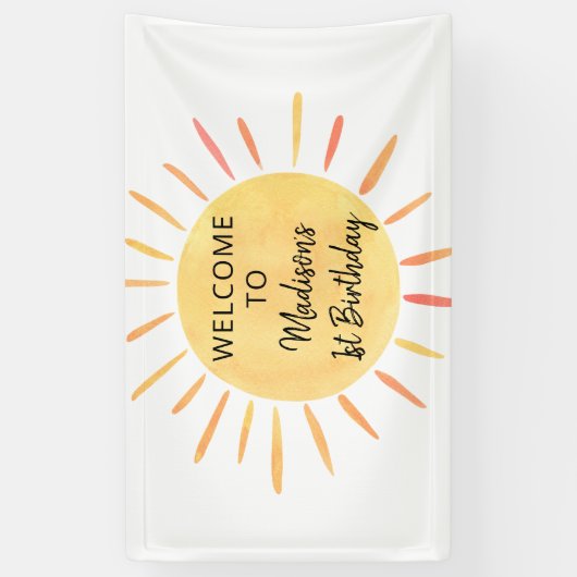 Little Sunshine Boho Birthday Spandoek (Verticaal)