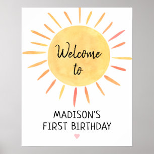 Little Sunshine Boho Birthday Welkom Poster