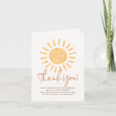 Little Sunshine Boho Genderneutraal Baby shower Bedankkaart (Voorkant)