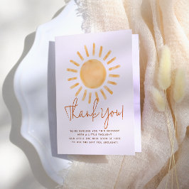 Little Sunshine Boho Genderneutraal Baby shower Bedankkaart