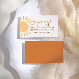 Little Sunshine Boho Genderneutraal Baby shower Informatiekaartje