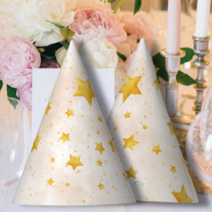 Little Sunshine Boho Rainbow Gold Star Birthday Feesthoedjes