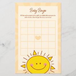 Little Sunshine Boy Baby shower Bingo spel