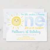 Little Sunshine Boy First Birthday Kaart (Voorkant)