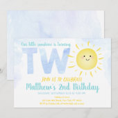 Little Sunshine Boy Second Birthday Kaart (Voorkant / Achterkant)