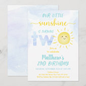 Little Sunshine Boy Second Birthday Kaart (Voorkant / Achterkant)
