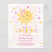 Little Sunshine Budget Baby shower Invitation (Voorkant)