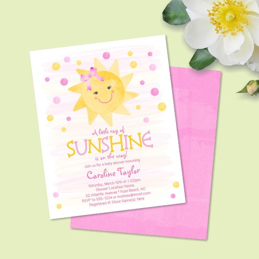 Little Sunshine Budget Baby shower Invitation