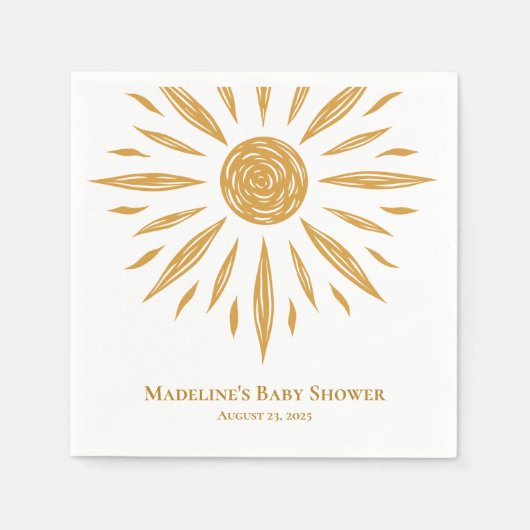 Little Sunshine Custom Baby shower servet (Voorkant)