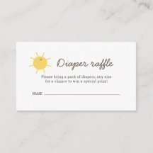 Little Sunshine Diaper Raffle Tickets Enclosure Ca