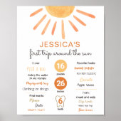 Little Sunshine Eerste reis Zon Verjaardag mijlpal Poster (Voorkant)