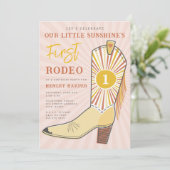 Little Sunshine Eerste Rodeo Laars Verjaardagsfees Kaart (Staand voorkant)