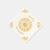 Little Sunshine eerste verjaardag gepersonaliseerd Servet (Hoek)