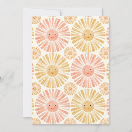 Little Sunshine eerste verjaardag Kaart (Achterkant)