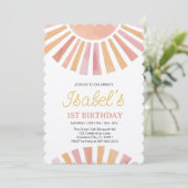 Little Sunshine Eerste verjaardag, Sunshine 1e Geb Kaart (Staand voorkant)