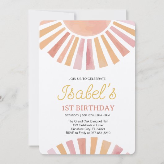 Little Sunshine Eerste verjaardag, Sunshine 1e Geb Kaart (Voorkant)