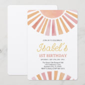 Little Sunshine Eerste verjaardag, Sunshine 1e Geb Kaart (Voorkant / Achterkant)