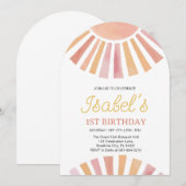 Little Sunshine Eerste verjaardag, Sunshine 1e Geb Kaart (Voorkant / Achterkant)