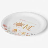 Little Sunshine First Birthday Papieren Bordje (Gekanteld)