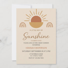 Little Sunshine Gender Neutral Boho Baby Shower  Kaart