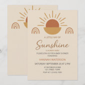 Little Sunshine Gender Neutral Boho Baby Shower  Kaart (Voorkant / Achterkant)