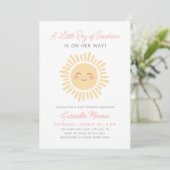 Little Sunshine Girl Baby shower Kaart (Staand voorkant)