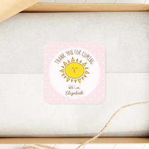 Little Sunshine Girl Verjaardag Bedankt voor je ko Vierkante Sticker