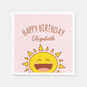 Little Sunshine Girl Verjaardag Happy Birthday Par Servet (Voorkant)
