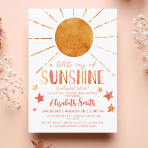 Little Sunshine Girl Whimsical Baby shower Kaart