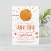 Little Sunshine Girl Whimsical Baby shower Kaart (Staand voorkant)