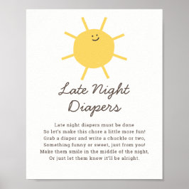 Little Sunshine Late Night Luierspelbord Poster