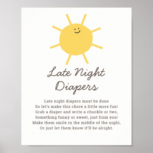 Little Sunshine Late Night Luierspelbord Poster (Voorkant)