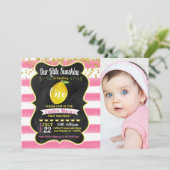 Little Sunshine Lemon Verjaardagsfoto Kaart (Staand voorkant)