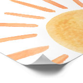 Little Sunshine Meisje Boho Sun Verjaardag Welkom Poster (Hoek)