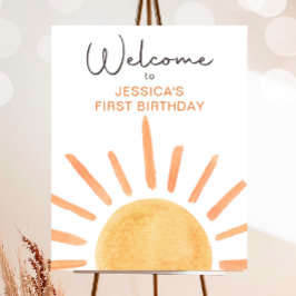 Little Sunshine Meisje Boho Sun Verjaardag Welkom Poster