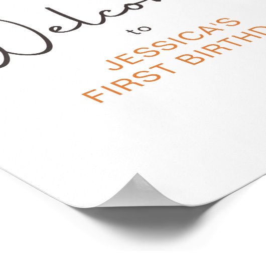 Little Sunshine Meisje Boho Sun Verjaardag Welkom Poster (Hoek)