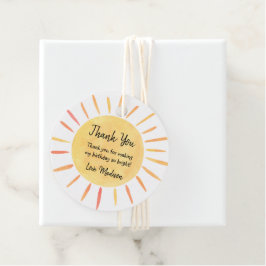 Little Sunshine Modern Boho Birthday Bedankjes Labels