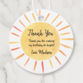 Little Sunshine Modern Boho Birthday Bedankjes Labels (Voorkant)