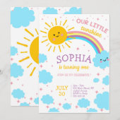 Little Sunshine ONE Rainbow Girl 1e Verjaardag Sch Kaart (Voorkant / Achterkant)