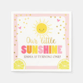 Little sunshine papier servet roze gouden limonade (Voorkant)
