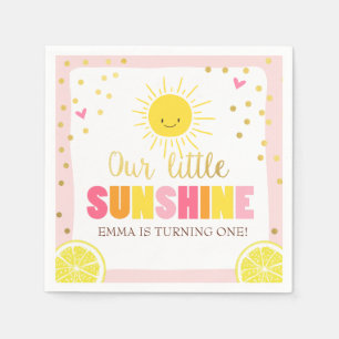 Little sunshine papier servet roze gouden limonade
