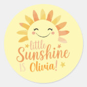 Little Sunshine Persoonlijke Ronde Sticker (Voorkant)