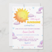 Little Sunshine Rainbow Baby shower Invitation Kaart (Voorkant)