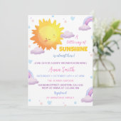 Little Sunshine Rainbow Baby shower Invitation Kaart (Staand voorkant)